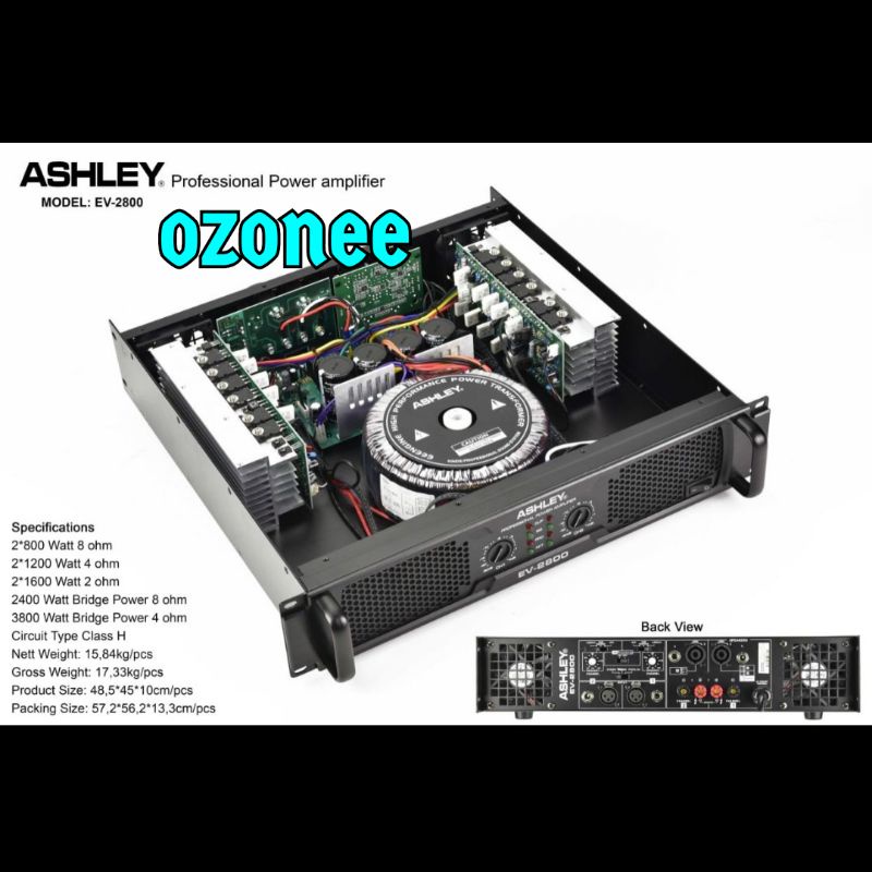 POWER AMPLI ASHLEY EV2800 ORIGINAL POWER AMPLIFIER ASHLEY EV 2800 ORI