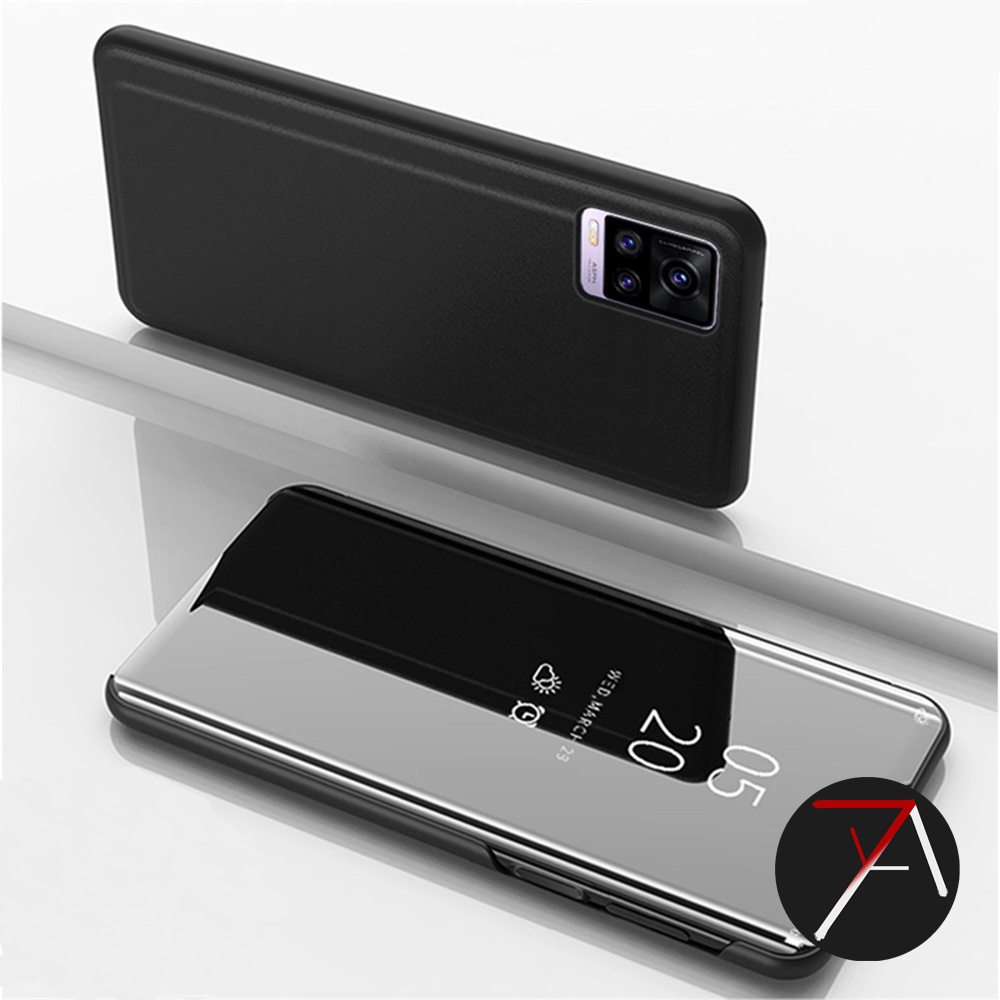 Vivo V21 4G Flip Clear View Standing luxury Cover Smart Mirror Case Casing