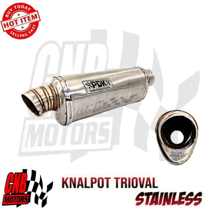 Knalpot Racing TRI OVAL STAINLESS PDK PENDEK 005