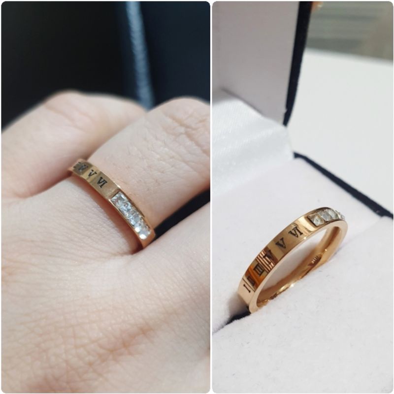 Cincin Titanium asli Rosegold Premium Quality Anti karat Ring Stainless steel ori size 6 7 8 9