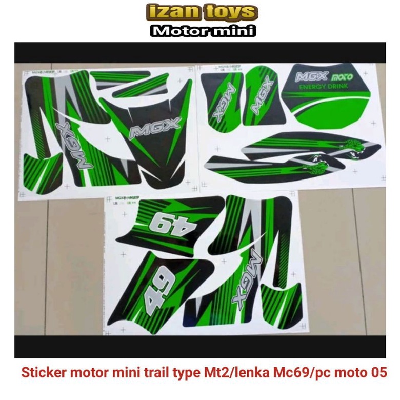 sticker motor mini trail type mt2/lenka mc69/pc moto 05