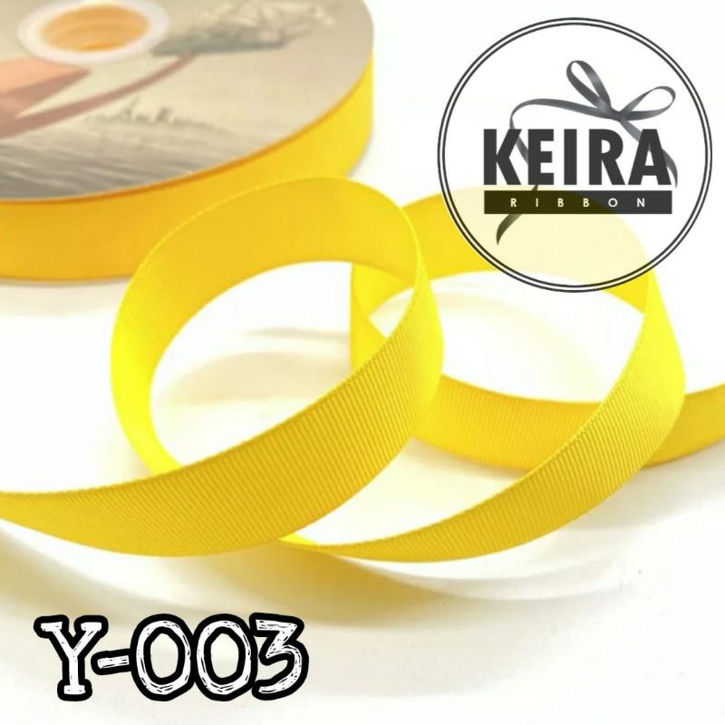

Pita grossgrain ribbon kuning polos kode: Y-003 Lebar 2.5 cm