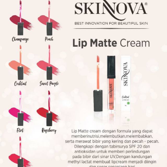 Skinnova Lip Matte Cream - pelembab bibir kering pecah-pecah skinova