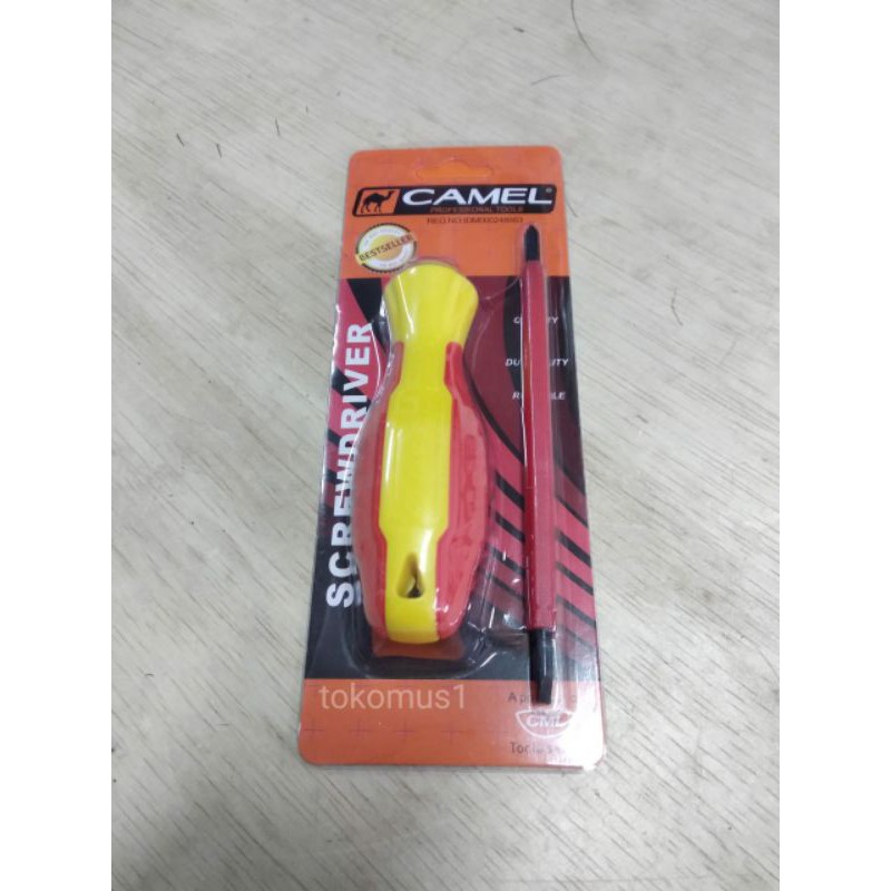 OBENG KETOK CAMEL BLISTER BOLAK BALIK PLUS MINUS/OBENG TEST LISTRIK/SCREWDRIVER ELECTRIC