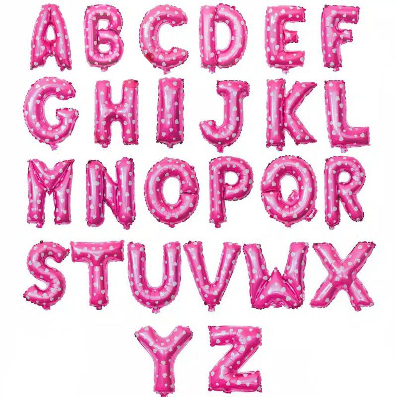 Balon Foil Huruf / Abjad warna Pink