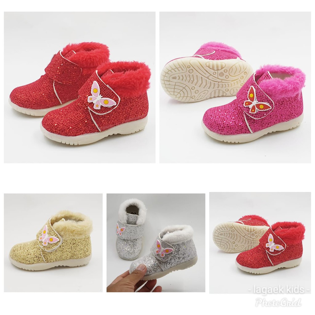 Sepatu Boots Anak Perempuan Glitter Kondisi REJECT Layak Pakai Harga Miring [SEPATU ANAK REJECT]