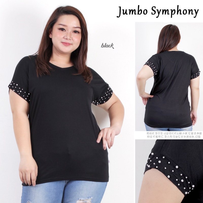 BIGCLO - (COD) LD 112-122cm Jumbo Symphony Blouse Bigsize XXL Hitam