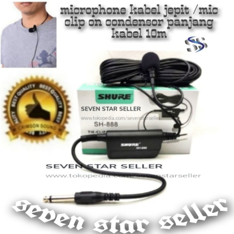 mic jepit shure mic cable clip on