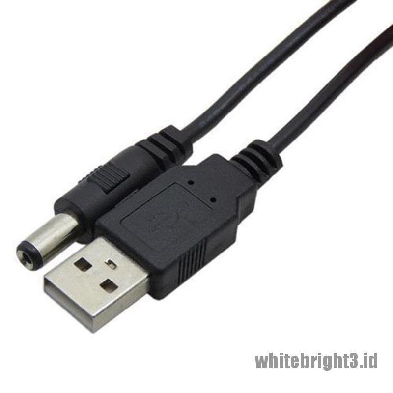 &lt; White3 &gt; Kabel Power DC Barrel Jack Konektor USB Port Ke 2.5 3.5 4.0 5.5mm 5V