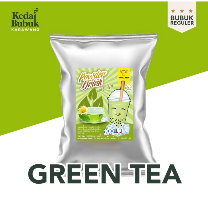 

DISKON - (BISA COD) Green Tea Bubuk Minuman Javaland 1kg