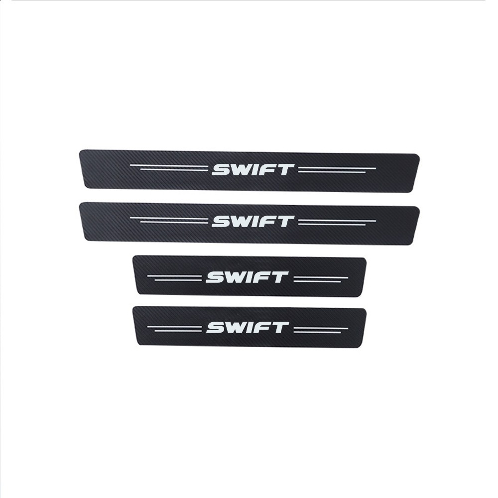 Stiker Mobil Carbon 5D Pelindung Pintu Samping Door Sillplate Sticker Car Swift