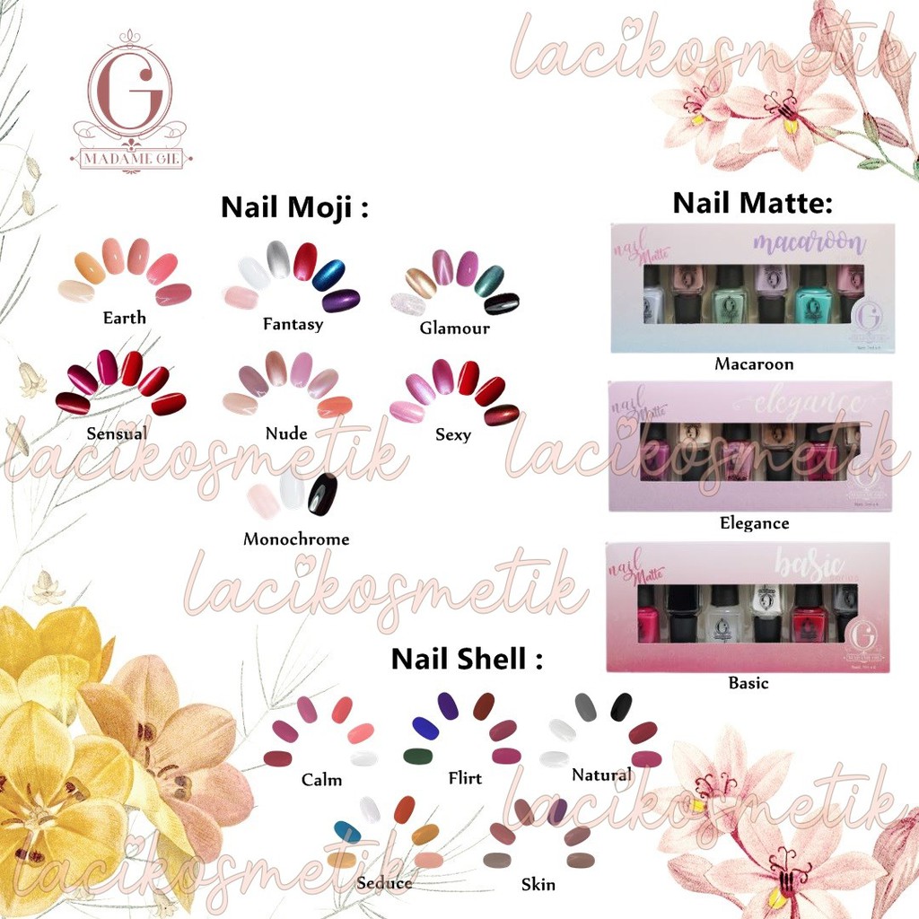 ✨LACIKOSME✨ MADAME GIE NAIL MOJI / N-MOJI SHEEL MATTE (1 SET ISI 6 PCS)