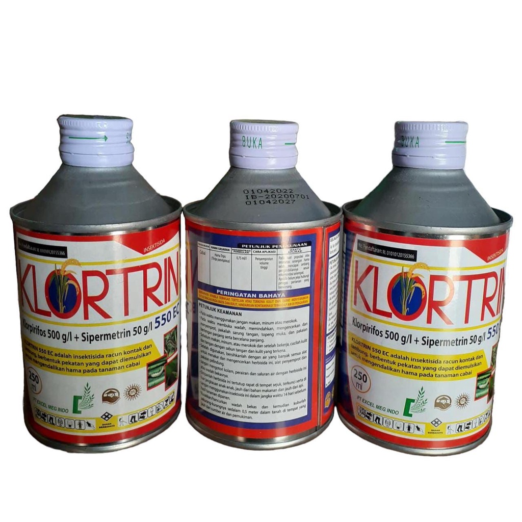 Insektisida Hama Ulat Klortrin 550 EC 250ml Klorpirifos 500 g/l + Sipermetrin 50 g/l