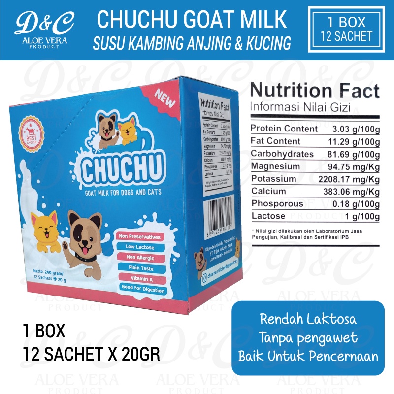 Susu Kucing Anjing Susu Kitten Puppy Rendah Laktosa Chuchu Goat Milk Per Box