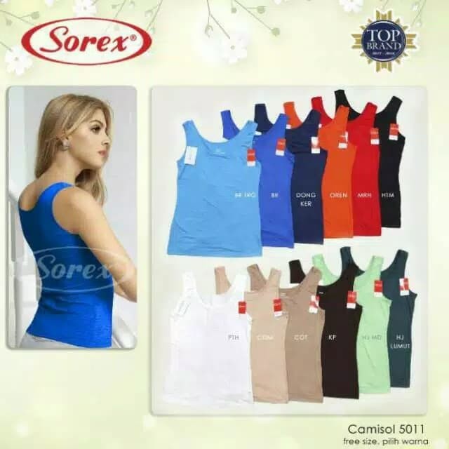 atasan tank top singlet tanktop camisol sorex 5013 5011 5001 renda dan polos tali lebar