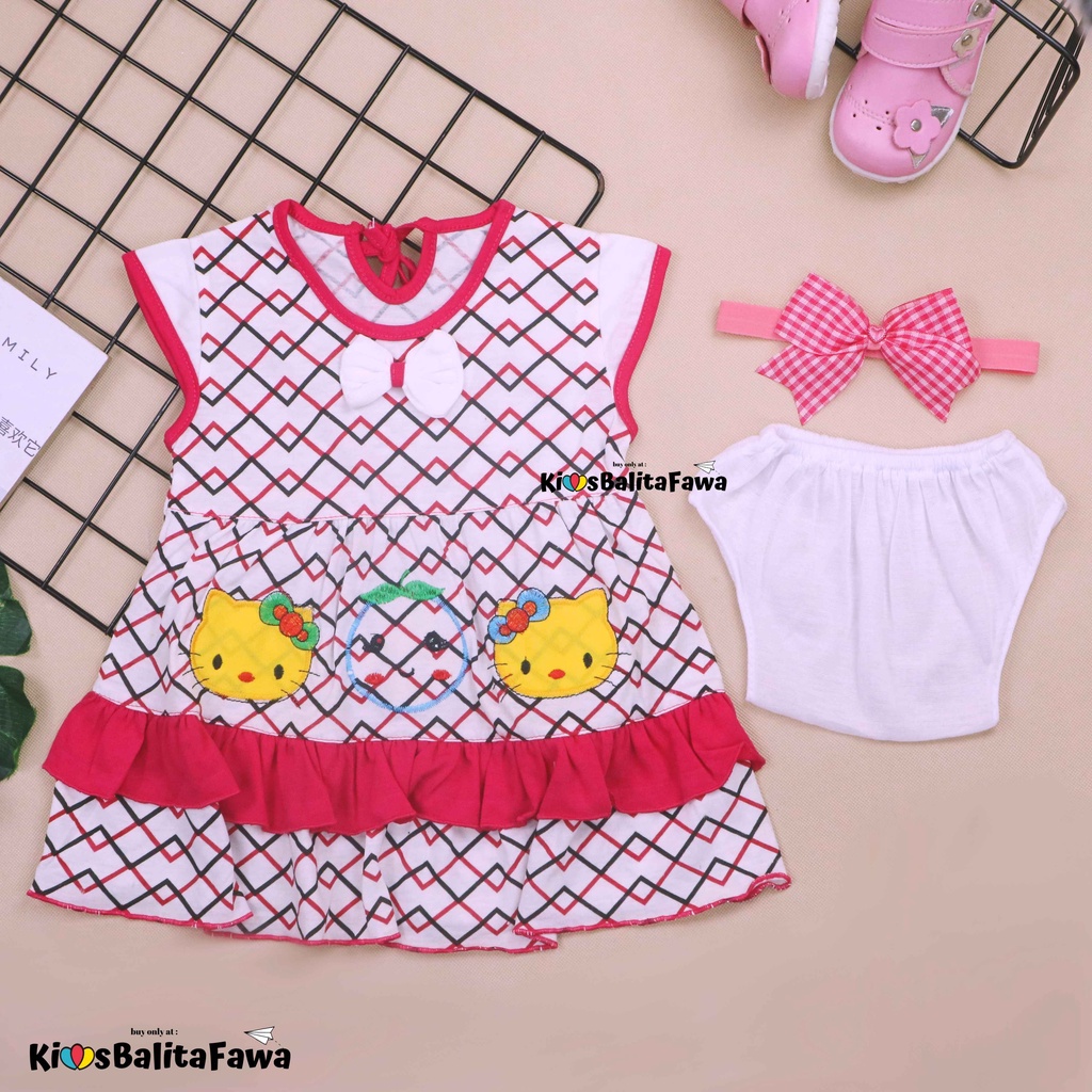 [GRATIS BANDO] Setelan Bayi Imut size 0-12 Bulan / Baby New Born Baju Dress Anak Perempuan Motif