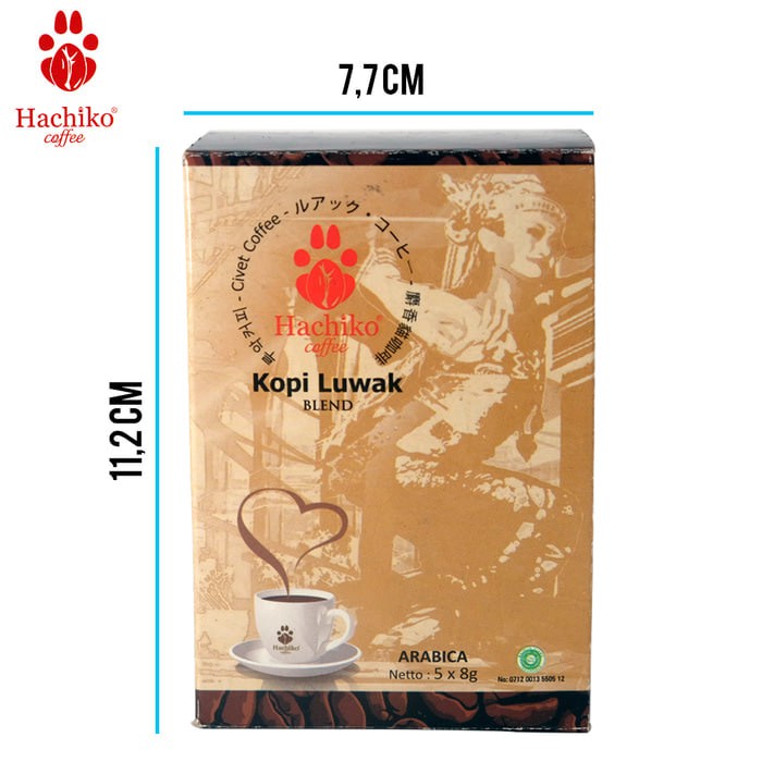 

Kopi Luwak Hachiko Blend Arabica/Robusta Celup 5X8Gr (Mmi-27/28)