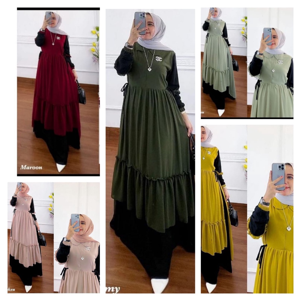 Gamis Ceruty Babydoll / Gamis Ceruty Polos / Gamis Ceruty Jumbo / Dress Muslimah Ceruty / Dress Musl