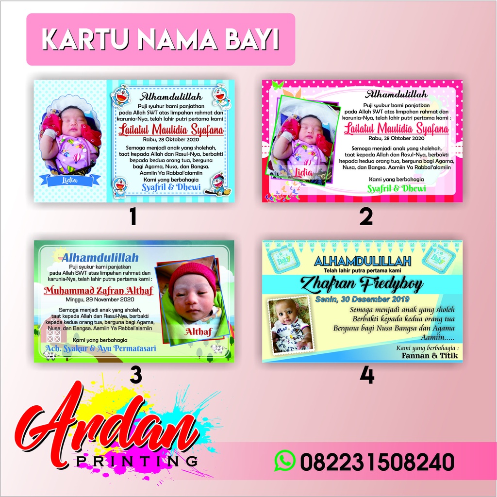 Kartu Ucapan Selapanan Bayi Tasyakuran dan Aqiqah