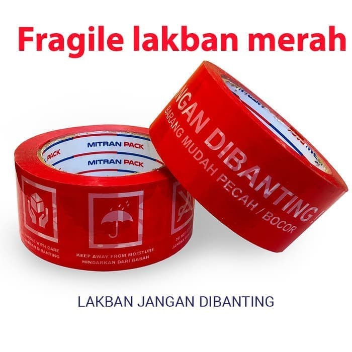 

Lakban Fragile 48mm x 90yard Mitran Pack 1dus isi 72pcs Gojek dan Grab