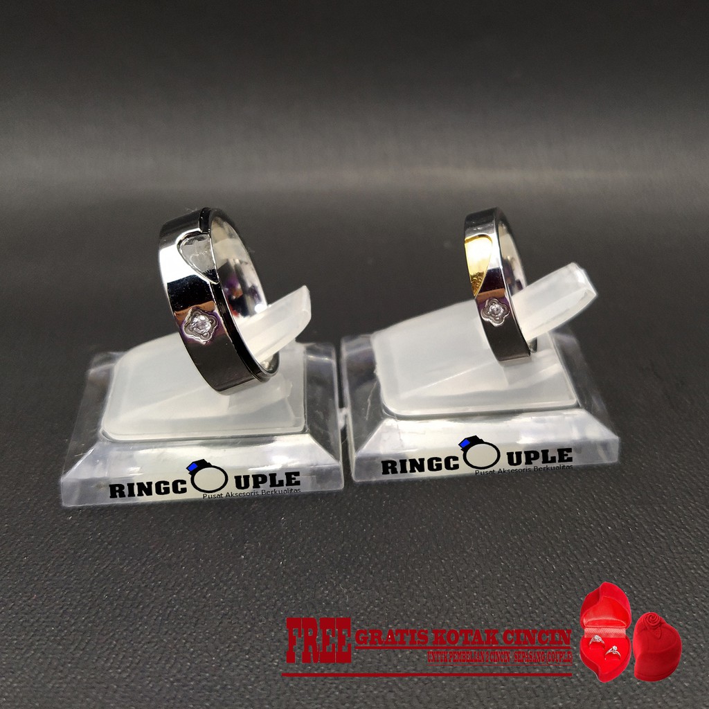 [JB028] Cincin Couple Titanium Original 100% Anti Pudar (GRATIS BOX)