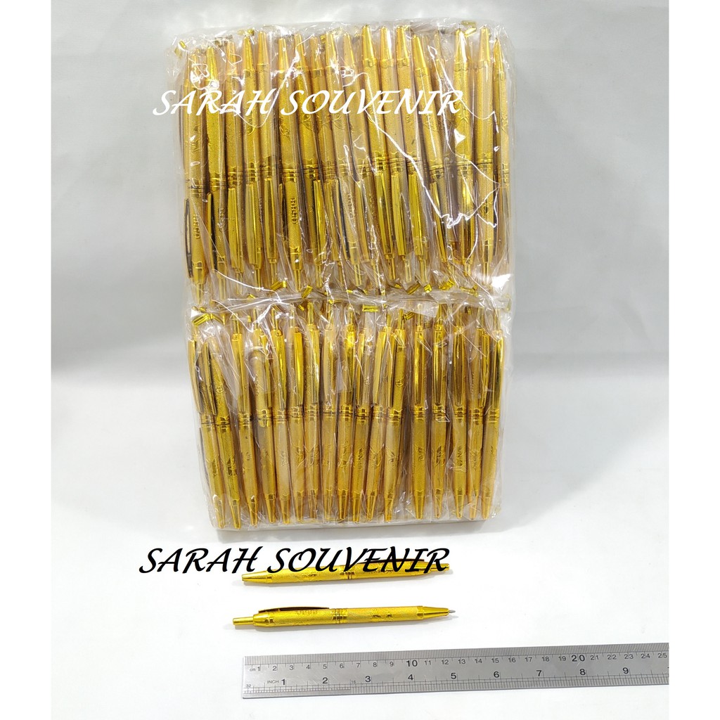 

Souvenir Pernikahan Pulpen Gold Kemas Plastik Isi 100 Pcs