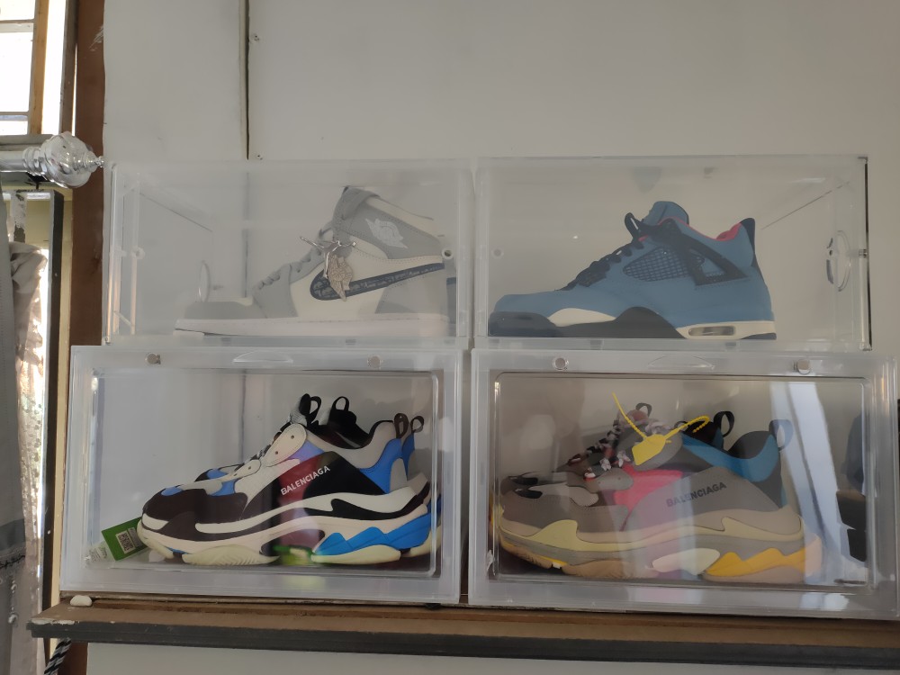 Kotak Rak Tempat Penyimpanan Shoes Sepatu Serbaguna Box Transparan Transparant Lipat Plastik