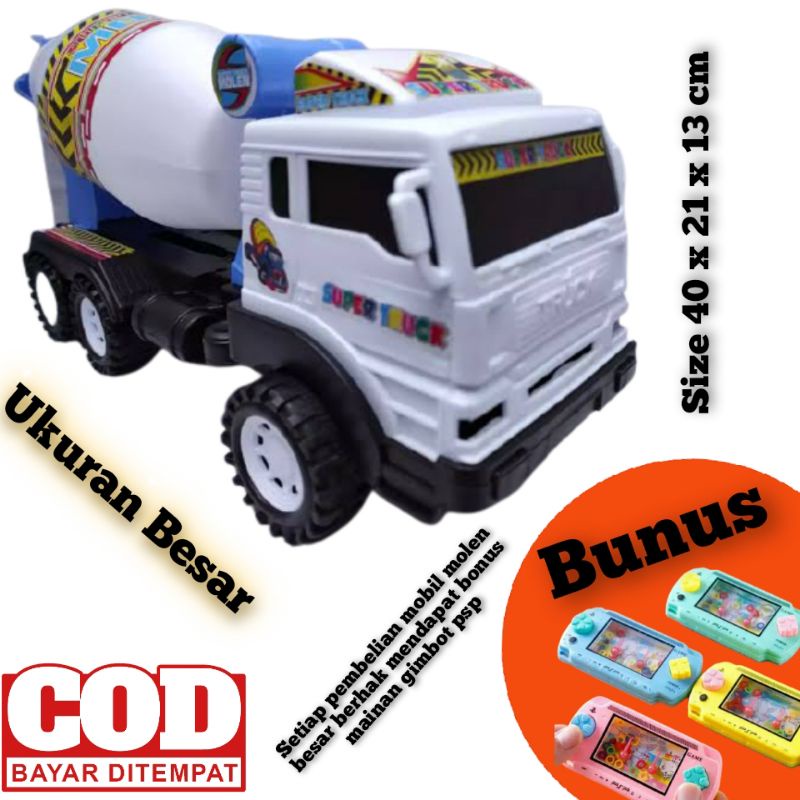 Mainan Mobil Truk Semen Molen Ukuran Besar - Mainan Truk Molen Jumbo