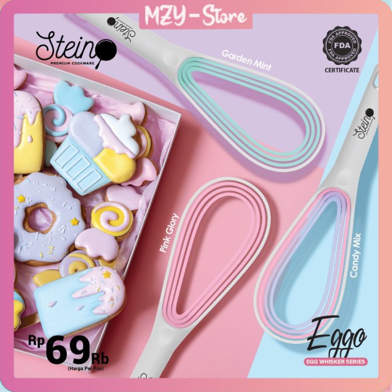 Stein Eggo Whisker Steincookware Pengocok Telur Egg Whisker Series Stein Eggo Pink Glory Eggo Garden Mint Eggo Candy Mix Whisker Stein