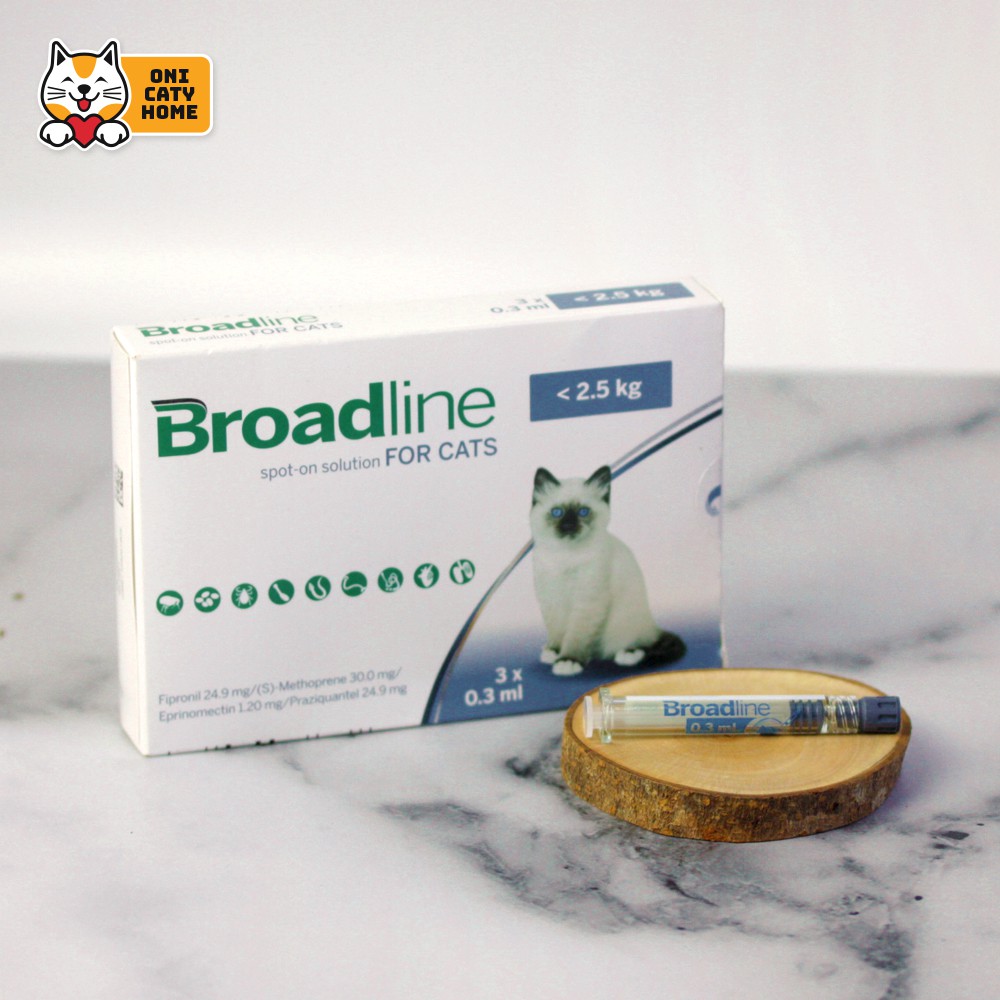 Broadline S Obat Kutu Pinjal Scabies & Cacing Kucing dibawah 2,5 kg | Onicatyhome