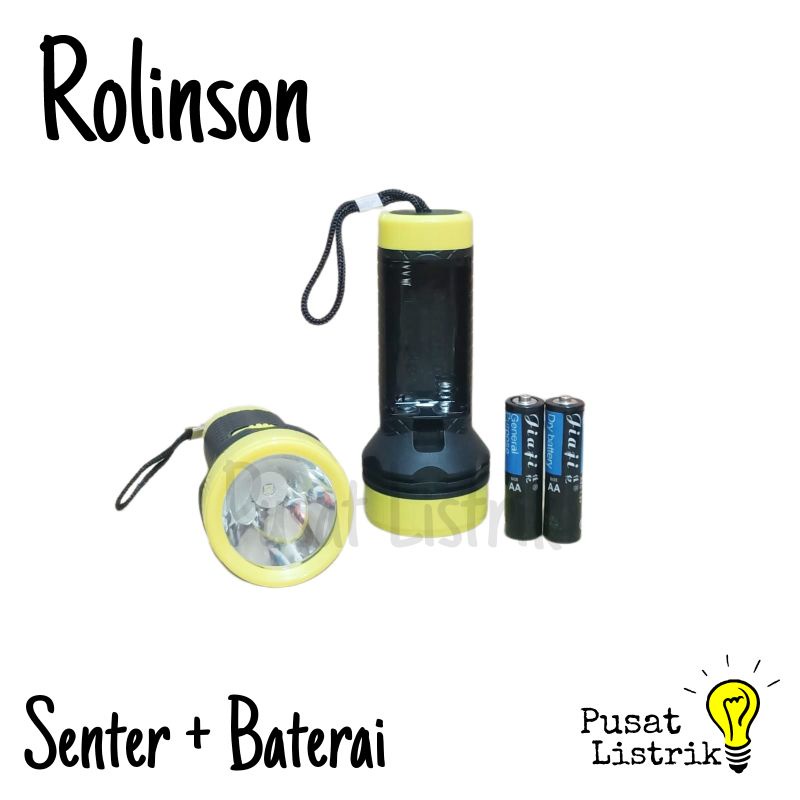 Senter Tangan 10watt LED 300Lm Rolinson Senter Kecil 10w Baterai AA 3V