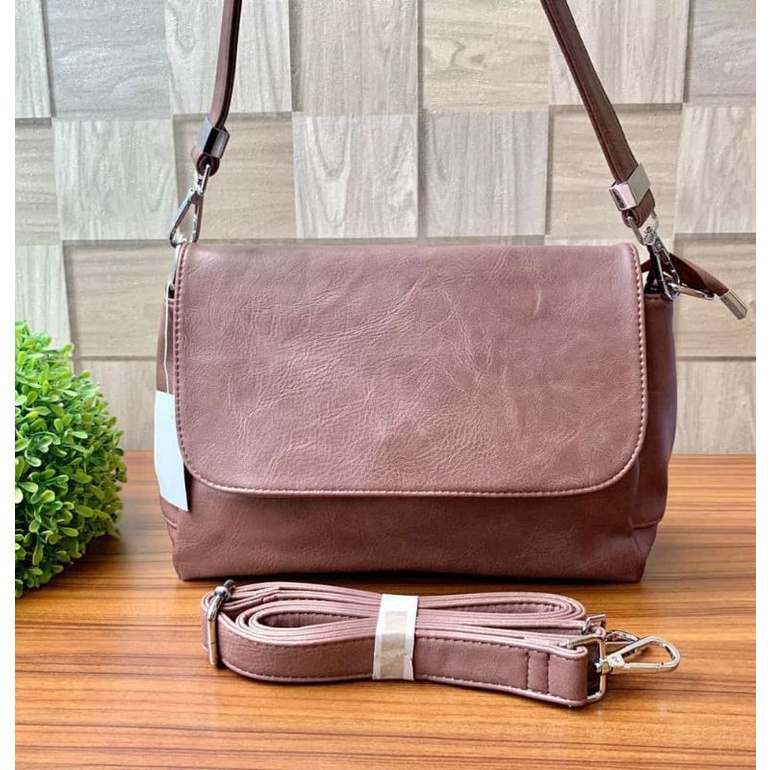 TAS IMPORT WANITA FASHION BAHAN KULIT 2 TALI