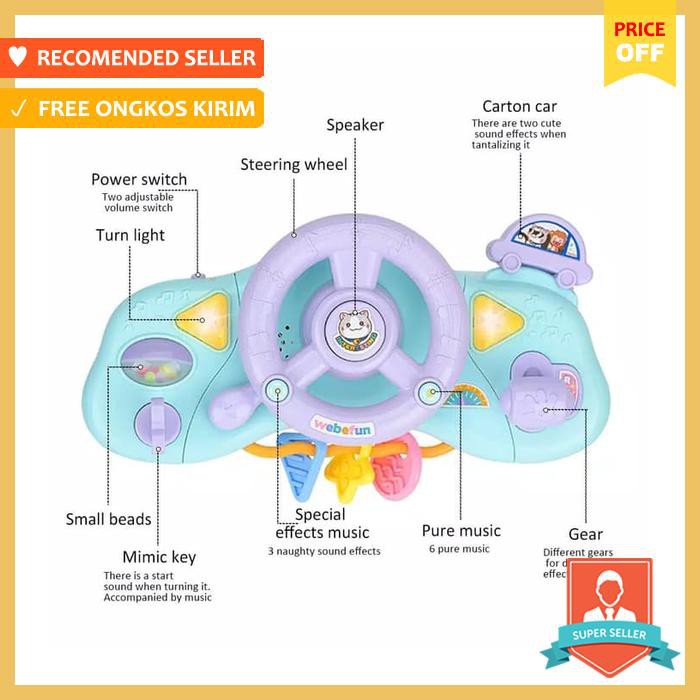 Mainan Setir Mobil Lampu Musik Mainan Gantung Stroller Bayi Baby Crib