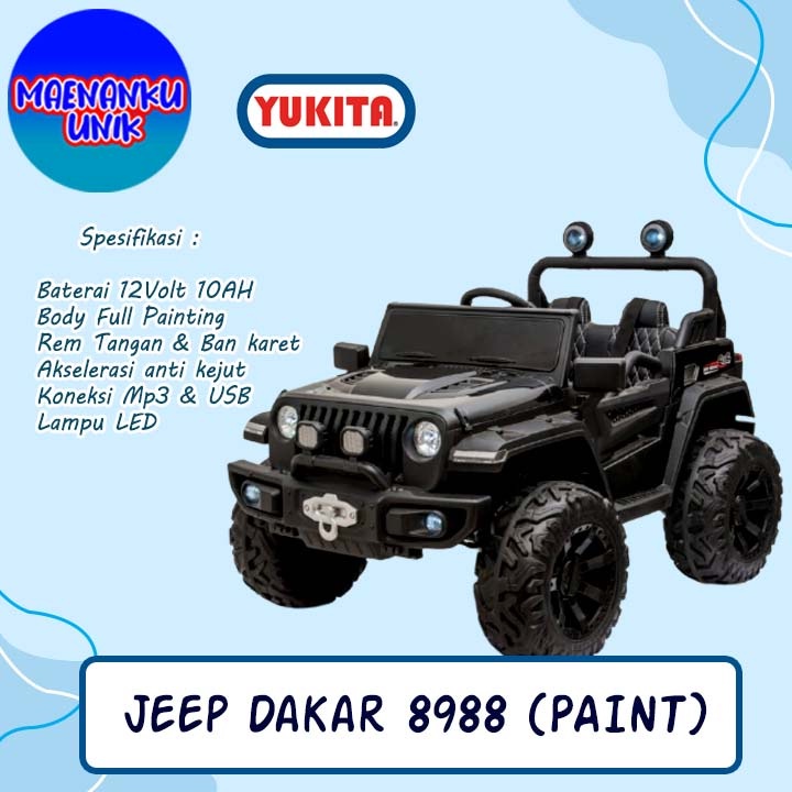 Maenan Mobil Aki Anak Mobil Jeep Dakar Yukita 8988 (PAINT)