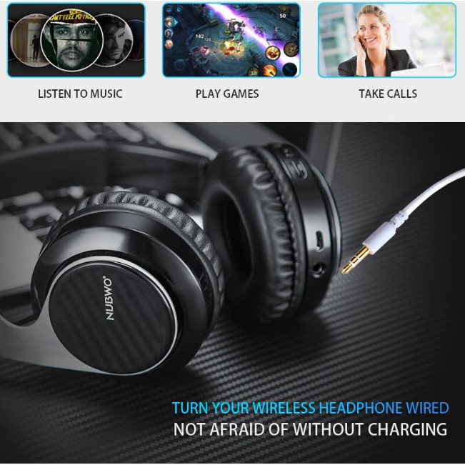 NUBWO Headset Bluetooth Wireless + Wired With Microphone S8 For Mobile Gamer - Garansi 1 Tahun 