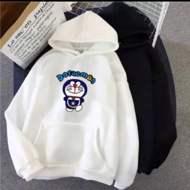 Sweater hoodie wanita DORAEMON/ BAHAN babyterry-1