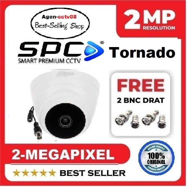 KAMERA CCTV INDOOR 2MP SPC TORNADO 4 IN 1 HYBRID ANALOG AHD HDCVI HDTVI Free 2 BNC Drat