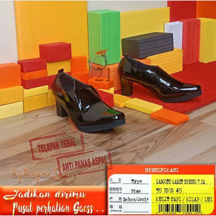 P21 - HALBOOTS SPESSO KARET / SEPATU WANITA / SEPATU POLWAN / SEPATU PDH / HALFBOOT SPESSO