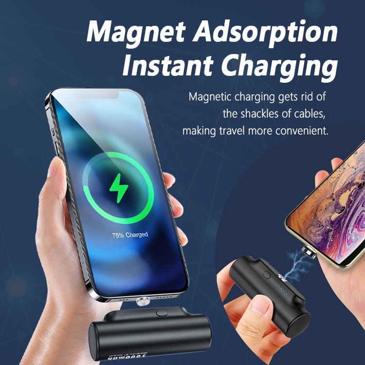 Powerbank Magnetic 3in1 Fast Charging Mini Power Bank Magnet