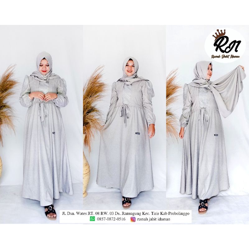RJI butik Gamis terbaru kekinian modern simple unik dan elegant