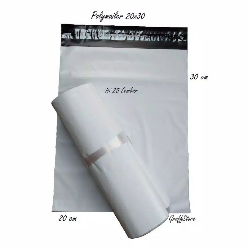 

Plastik amplop polymailer 20x30putih premium packing olshop