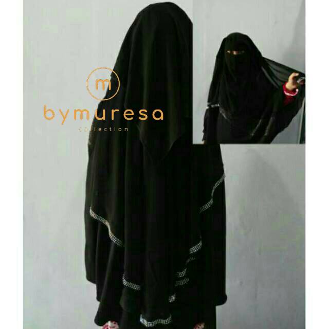 Bymuresa Niqop Zahra Yaman 3 Lapis/Purdah 3 Layer/Cadar Burqo Masturoh