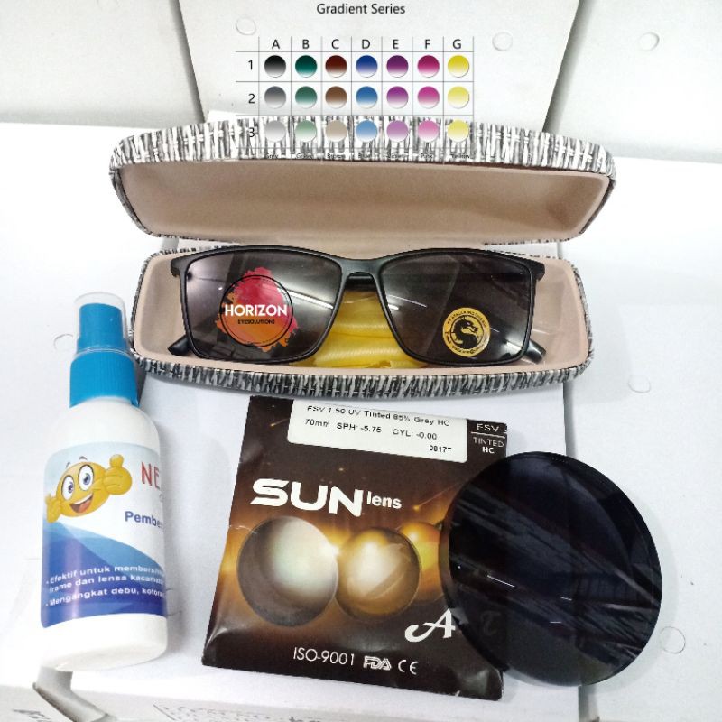 Kacamata frame lentur anti patah lensa warna permanen