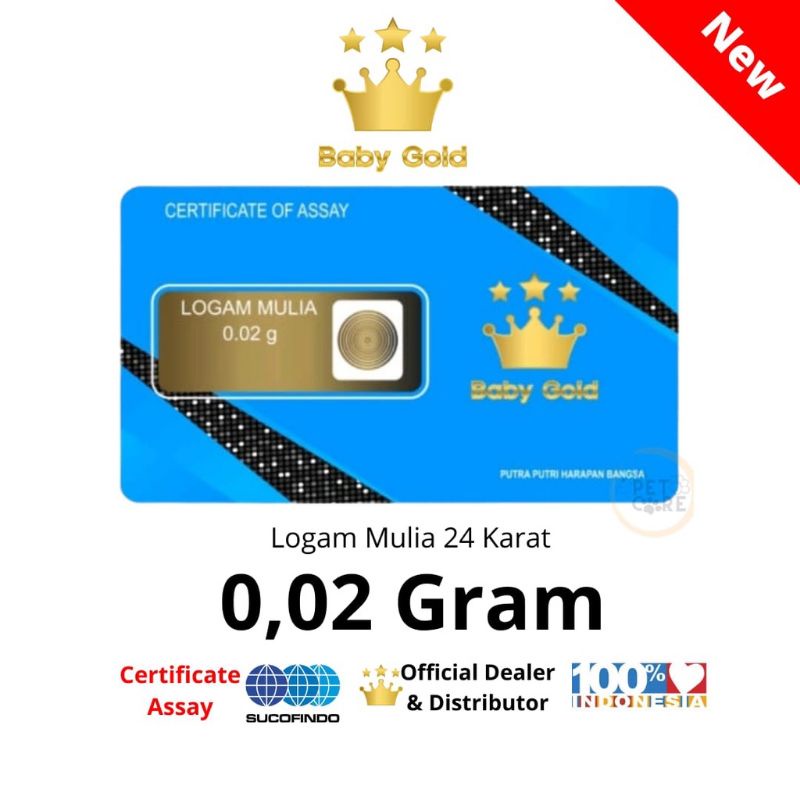 baby gold emas mini logam mulia 0,02 gram