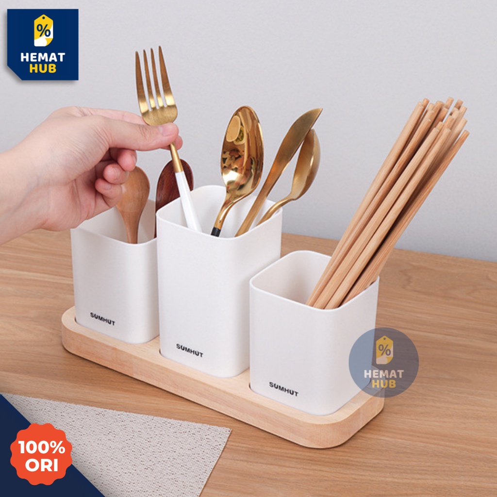 Tempat Sendok Garpu Sumpit Premium Storage Box Rak Organizer Dapur Alat Makan Cutlery Holder