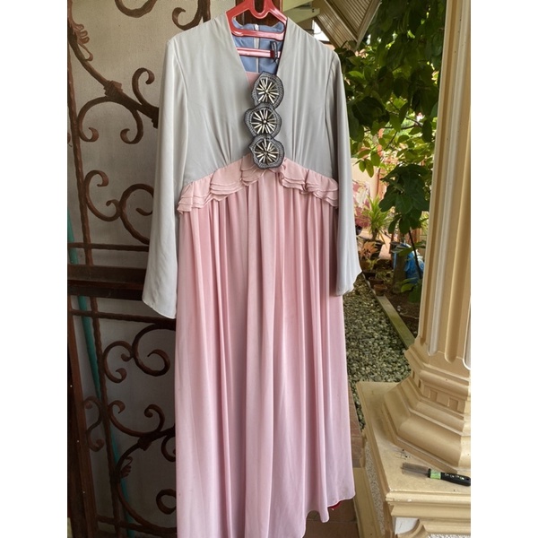 Dress butik pink mix abu2