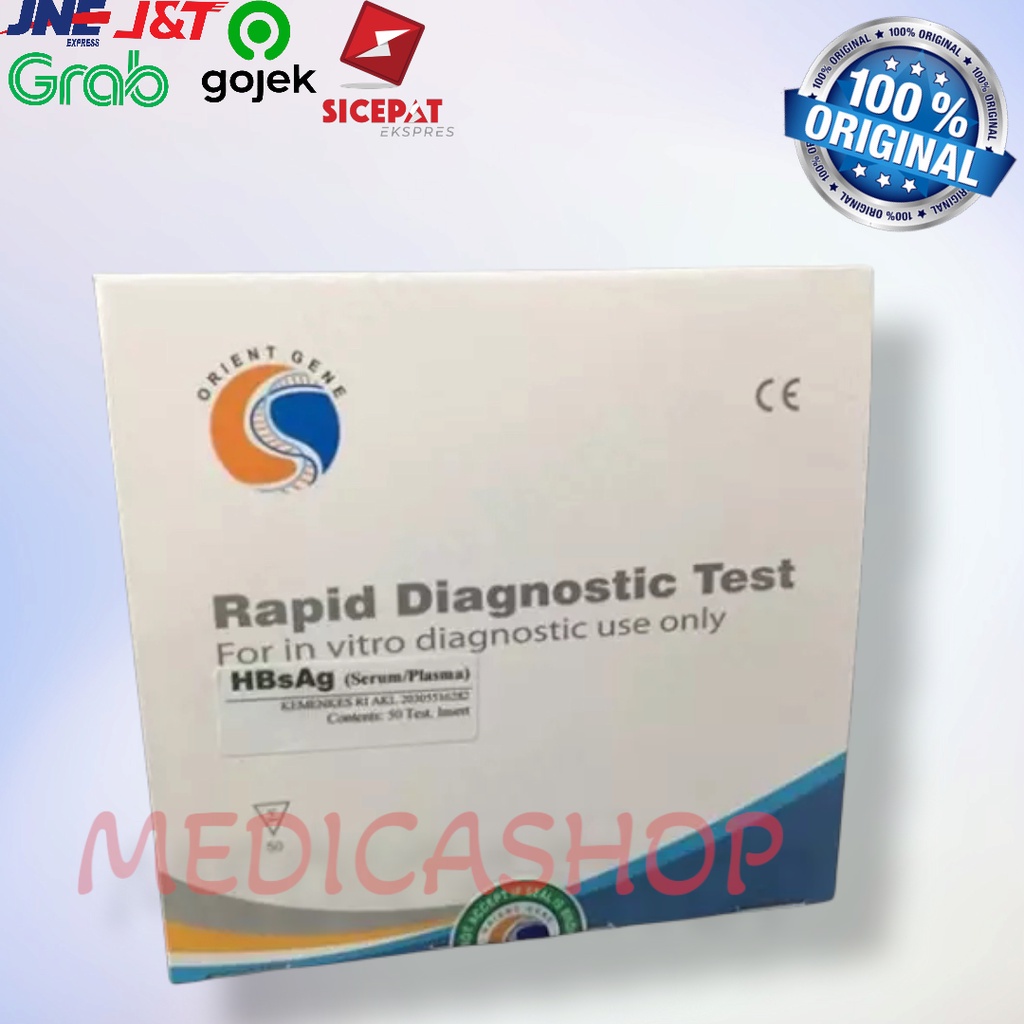 Rapid Test Orient Gene Hbsag strip isi 50