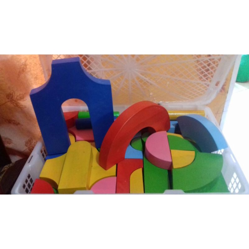 galeri tigaH Balok Jumbo Warna Balok Kayu Balok APE Mainan Edukasi