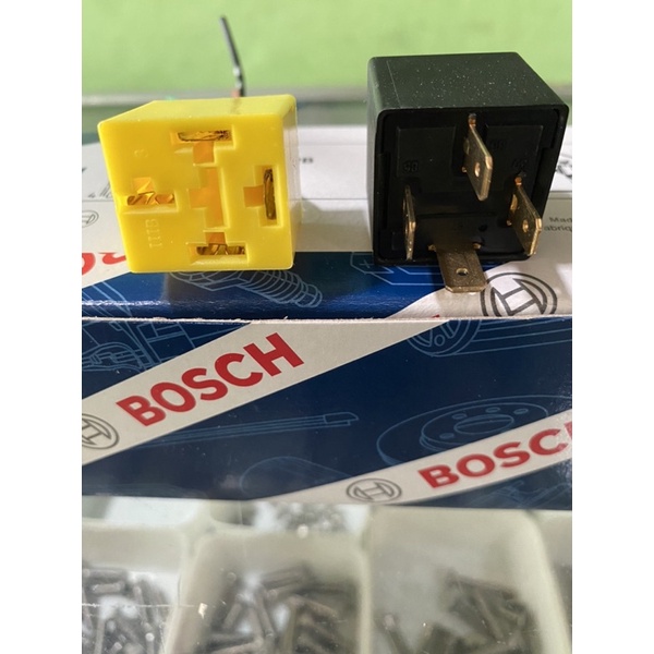 RELAY BOSCH 12V 30A ORIGINAL KAKI 4 + SOCKET RELAY