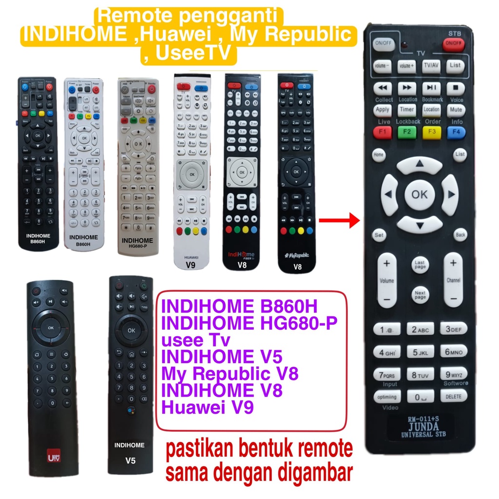 REMOTE MULTI  Universal ZTE V5 STB Kabel TV JUNDA RM 011+S ZXV10 B860H V5 ORI JUNDA STB DENS TV